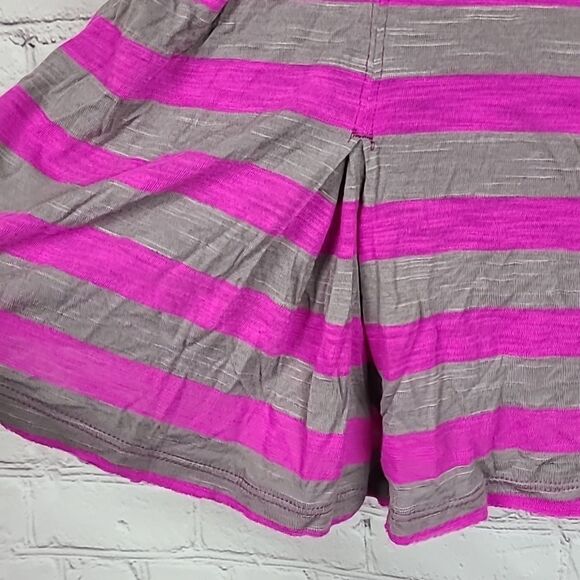 Free People Super Soft Crop Top Pewter Purple Striped Pleated T-Shirt Casual Tee - Picture 4 of 10